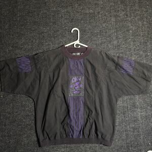 Vintage 90s Boxy Tee with purple designs. mens XL